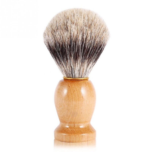 1Pc Men's Professional Wooden Handle Shaving Brush Faux Badger Hair Barber Beauty Tools Accessory