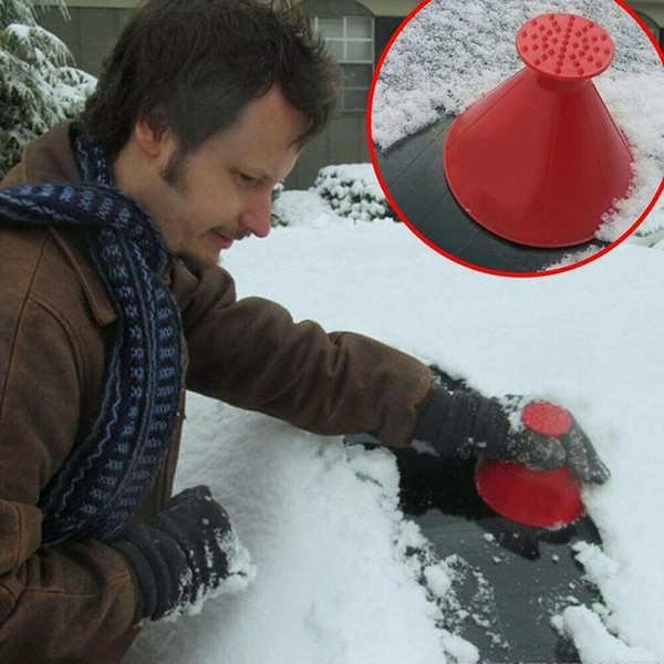 Car Care 4 Colors Car Windshield Ice Scraper Tool Cone Shaped Outdoor Round Funnel Car Remove Cleaning Snow Ice Scraper Kit