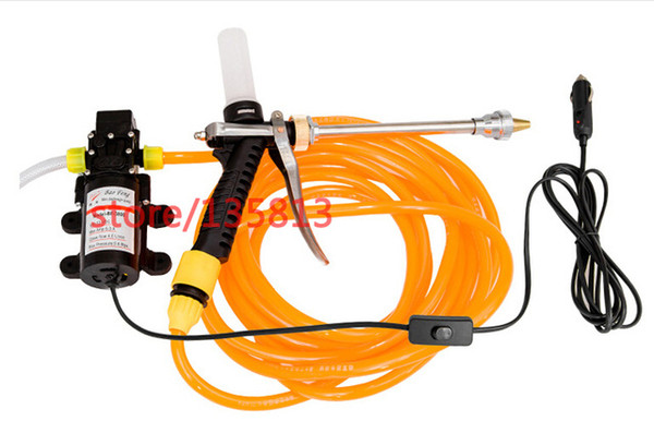 Wholesale-60W high pressure cleaning pump 12v car washing machine car wash device
