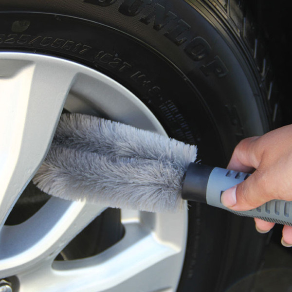 Car Accessories Wheel Brush Gray Car Styling Wash Soft Rubber Grip Cheap Brush Cleaning Supplies Wash