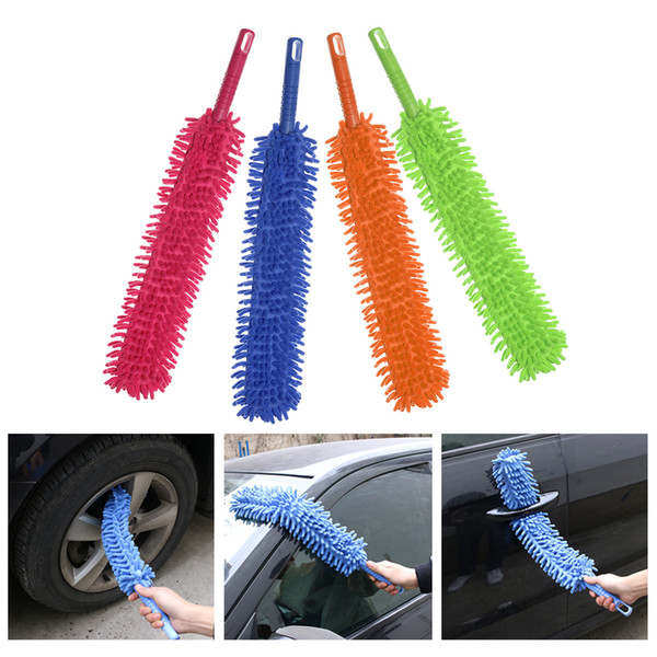 16inch Flexible Car Wash Brush Long Microfiber Noodle Chenille Alloy Wheel Cleaner Car Cleaning Tool