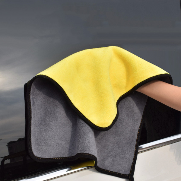 Car Cleaning Towel Thick Absorbent Coral Velvet Cleaning Towel Double Color Double-Sided High Density Car