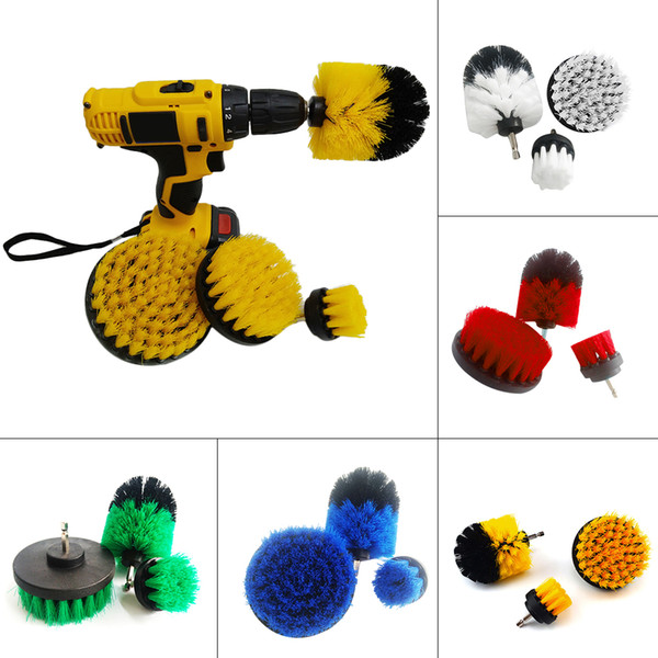 3Pcs Power Scrubber Brush Set Drill For Auto Car Furniture Carpet Scrubber Cleaning Brush Cleaning Cordless Drill Attachment Kit