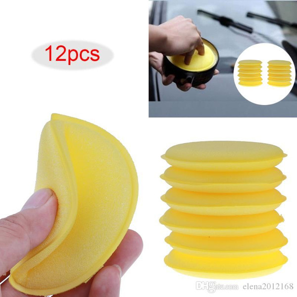 12pcs/lot Car Vehicle Wax Polish Foam Sponge Hand Soft Wax Yellow Sponge Pad/Buffer for Car Detailing Care Wash Clean