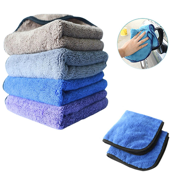 1pc Car Care Polishing Wash Towels Plush Microfiber Washing Drying Towel Strong Thick Polyester Fiber Car Cleaning Cloth 40x40cm