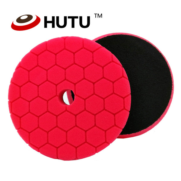 6Inch Hexagon Buffing Pad 30mm Thick Red No Cutting Finishing Pad Europe Sponge Polishing For Dual Action Car Polishier