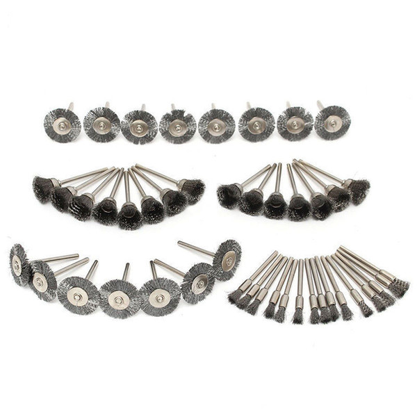 45pcs Dust Rotary Set Wheel Polishing Mix Steel Wire Cleaning Tools Accessories Car Rust Remover