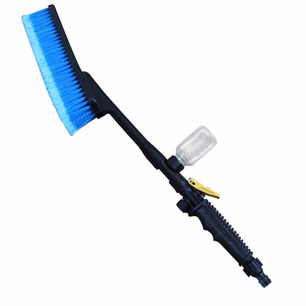 1pc about 57.8*5cm Blue Car Wash Brush Auto Exterior Retractable Long Handle Water Flow Switch Foam Bottle Car Cleaning Brush