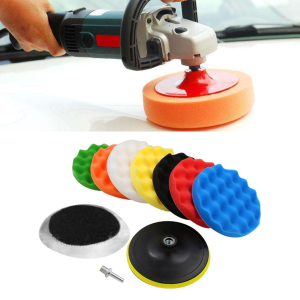 10pcs Car Sponge Polishing Pad Set Buffing Waxing Pad For Car Polisher Buffer Drill Adapter Wheel polisher 3 Accessories New