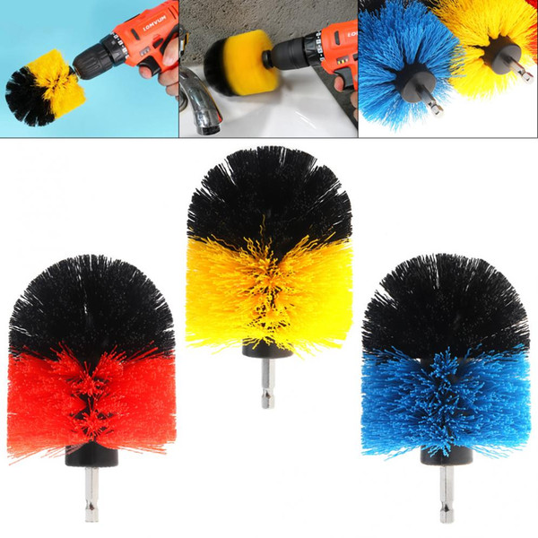 3.5 Inch Power Scrubber Brush 3 Random Color for Cleaning Bathroom Carpet Tile Sink Plastic Mechanical Tool Brush