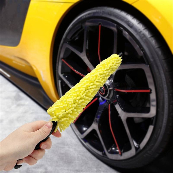 Car Wheel Rims Tire Washing Brush Auto Scrub Brush Car Wash Cleaning Sponges Tools Plastic Handle