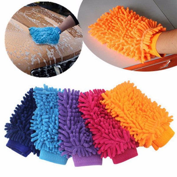 Free Shipping 100pcs Washable Car Washing Cleaning Gloves Tool Car Washer Super Mitt Microfiber Cleaning Cloth Random color