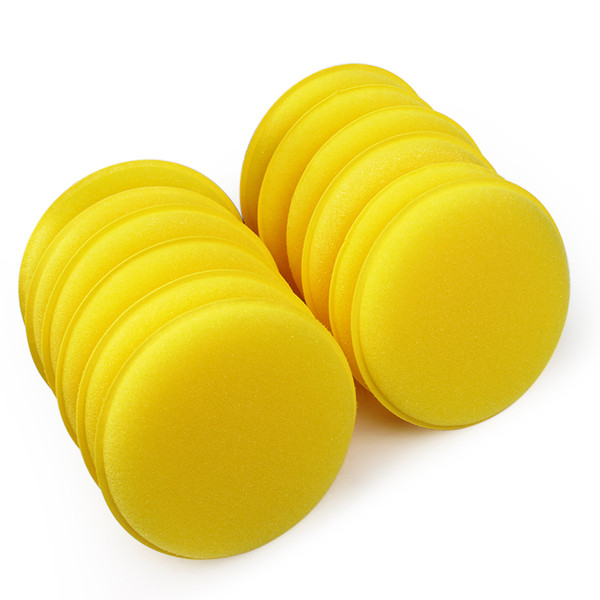 Car Wax Sponge Applicator Pads 12 pcs/set Tyre Dressing Foam Yellow Anti-Scratch Car Care Car Cleaning Tool