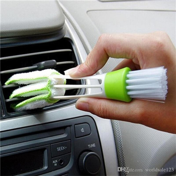 Car Cleaning Brush Double Ended Car Air Conditioner Vent Slit Brush Instrumentation Dusting Blind Keyboard Cleaning Washer car Accessories