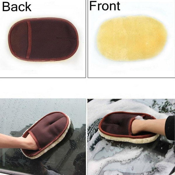 Car Care Cleaning Brushes Polishing Mitt Brush Super Clean Wool Car Wash Glove Soft Care Cleaning Tool EEA130