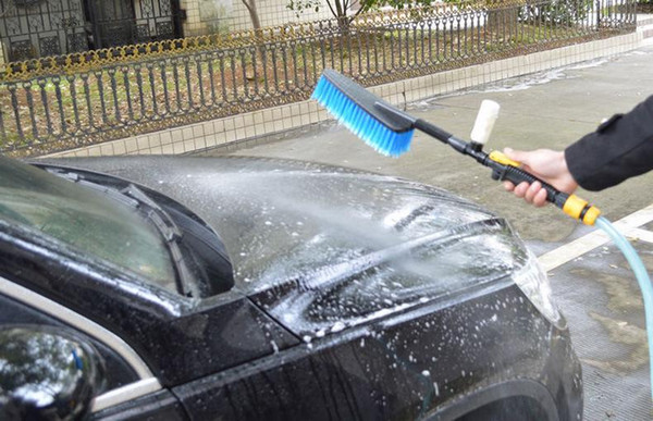 Switch Car Wash Brush With Water Car Wash Foam Water Gun Tool Soft-Bristle Car Wash Brush