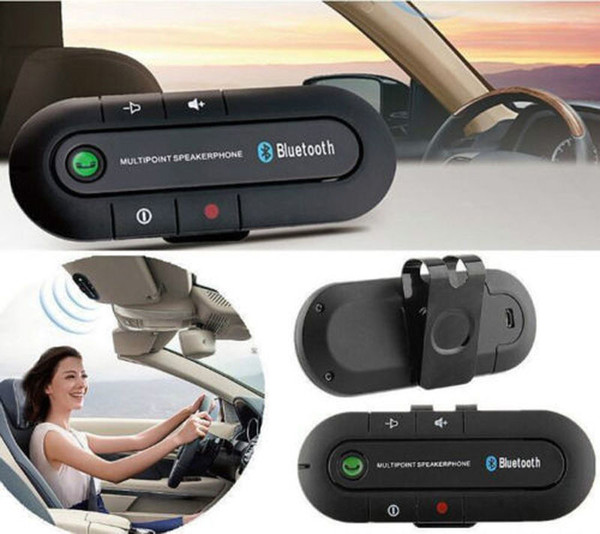 Universal Dual Phones Connecting Hands free Bluetooth Car Headset Bluetooth Speaker for All Smartphones WITH retail box DHL Free Shipping