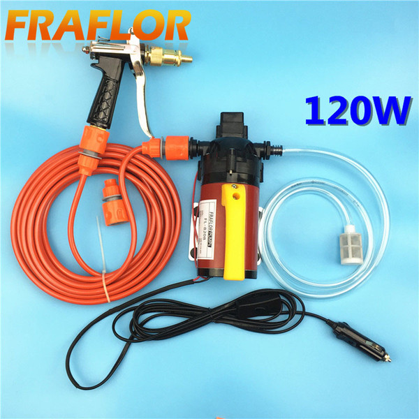 Wholesale-12V 120W High Pressure Self-priming Electric Car Wash Washer Washing Machine Water Pump with Cigarette Lighter Home Cleaner