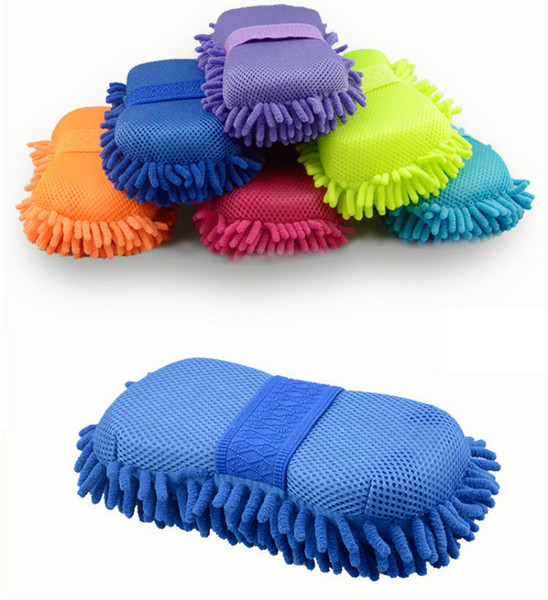 Car Wash Gloves Cleaning Sponge Car Window Auto Cleaning Ultrafine Fiber Chenille Anthozoan Washer Sponge Brush