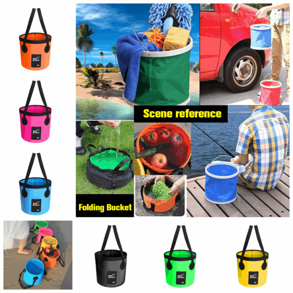 6styles Folding bucket Collapsible Fishing Bucket Car Wash Water Barrel Waterproof Bag Seaside Tool summer beach bucket bag FFA2030