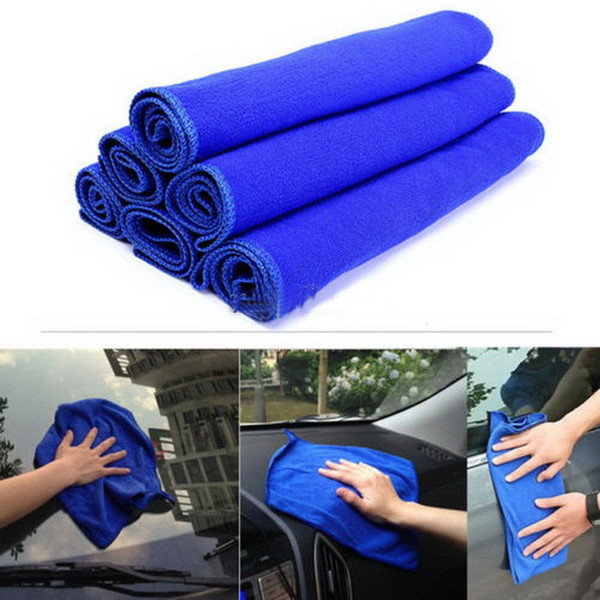 Wholesale-7 Pcs Blue Absorbent Wash Cloth Car Auto Care Microfiber Cleaning Towels