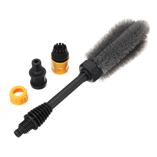 New 1Pc 360 High-pressure Washing Tire Brush Car Clean Tool Rotates Water Power Wash Auto Motorcycle Wheel Cleaning Brush Scrub