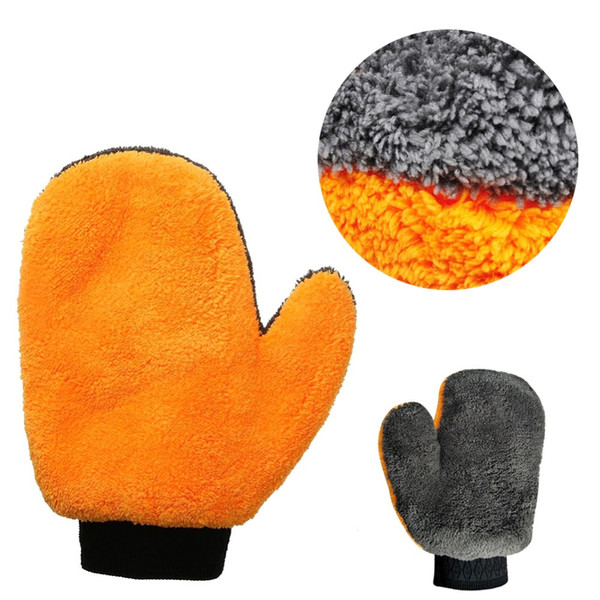 Coral Fleece Car Wash Glove Cleaning Mitt Short Wool Mitt Car Washing Brush Cloth