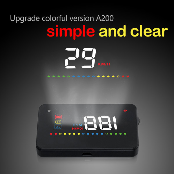 A200 3.5 Inch Car Heads Up Display Hud OBD II EOBD Parameter Display Speed Warning Data Diagnosis