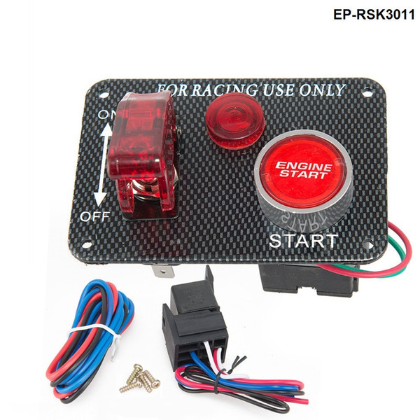 new 12V Red LED Racing Car Engine Start Push Button Ignition Switch Panel Toggle Hot EP-RSK3011