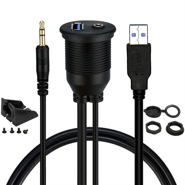 Brand new best-selling car motorcycle dashboard line with stand USB3.0 audio waterproof cable USB + DC3.5 2 m