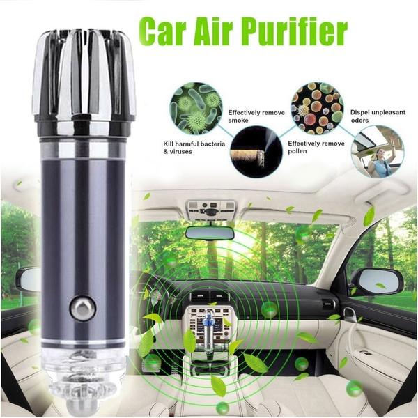 Mini Car Air Purifier Air Cleaner Negative Ions Car Air Freshener Ionizer Cleaner Odor Eliminator Dust Smoke Eliminator Ozone Oxygen Bar