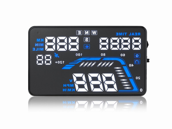 New 5.5 inch screen car hud gps navigation hud head up display for all cars overspeed alarm auto power on/off