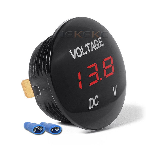 DC 12V 24V Car Battery Voltage LED Display Waterproof Voltmeter