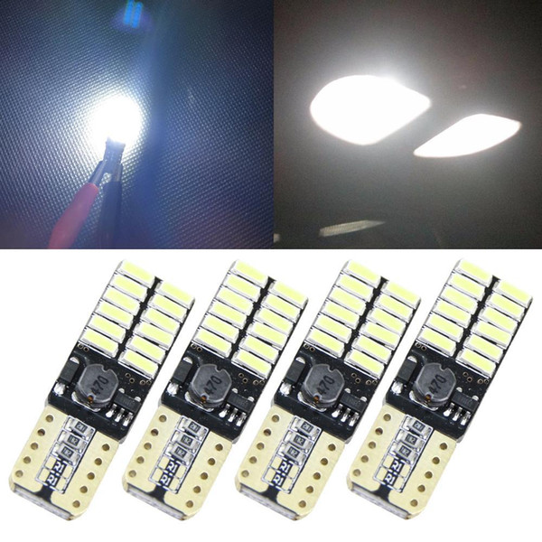 Hot 12V 24V No polarity Canbus T10 LED bulbs with 4014SMD 24 leds Interior Wedge Light 194 168 W5W LED LAMP White Amber NO ERROR car