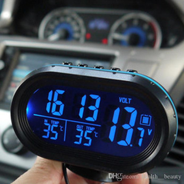 2019 multi-function temperature electronic clock car internal and external temperature vehicle voltmeter car voltmeter for any vehicle.