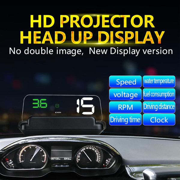 Auto HUD Mirror Car Head up Display Digital Speedometer Mirror Projection Security Alarm Water Temp Overspeed Diagnostic Tool