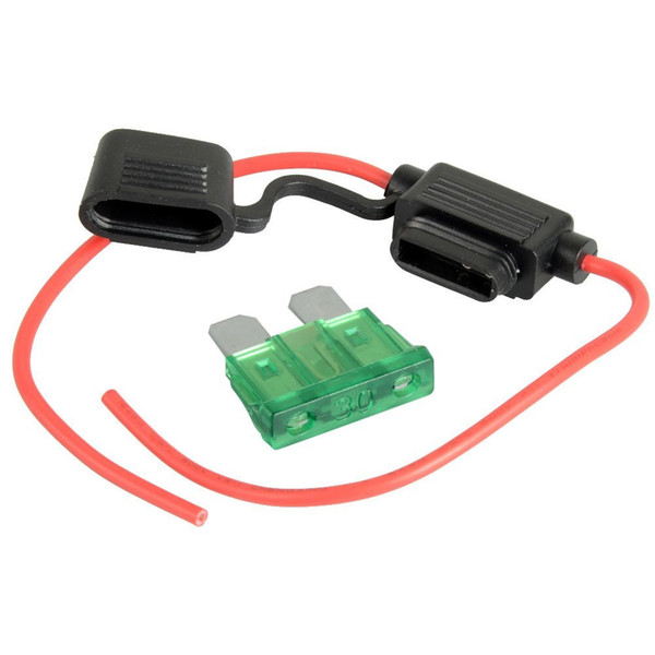 ZOOKOTO Car Auto Wire In-line Automotive Medium Standard Blade Water-resistant Fuse Holder 16AWG 30A 12V/24V/32V DC