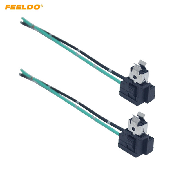 FEELDO 2PCS Car Halogen Bulb H1 Headlight Plug Adapter With Wire Auto H1 Bulb Socket Lamp Connector Holder #5954