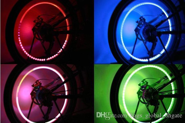 Unique Energy saving Bicycle air lamp Metal plating Acrylic LED Photosensitive shock lamp Fashion Colorful Car tire lights