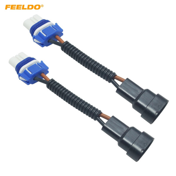 FEELDO 2PCS Car 9005 Ceramic Socket Heavy Duty Ceramic Wiring Harness Connector For Headlight Bulb Socket Wiring Adapter Holder #2153