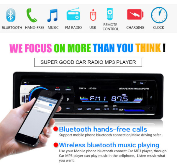 NC Car Radio Stereo Player Bluetooth Phone AUX-IN MP3 FM/USB/1 Din/remote control 12V Car Audio Auto Sale New