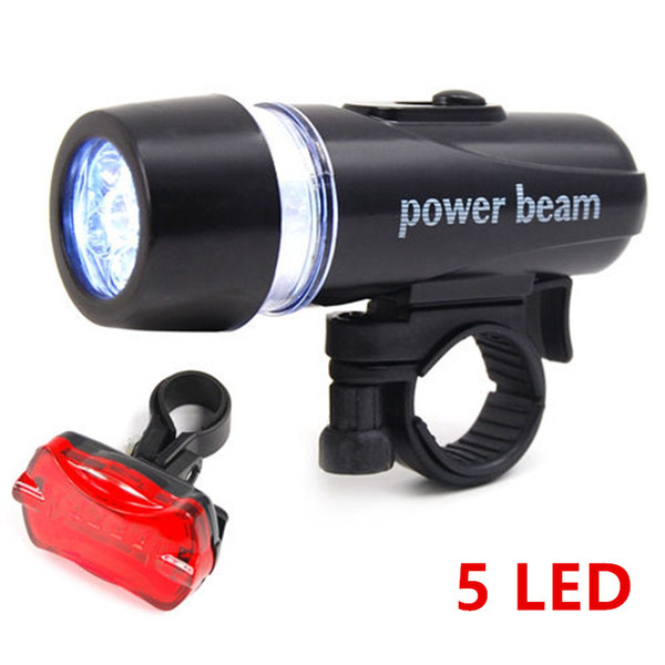 Ultra Bright Cycling Bicycle car Waterproof 5 LED Front Head Light Rear Flashlight New Safetykeep you safe on the roadc