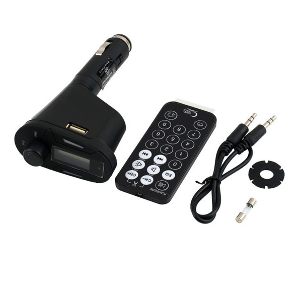 Pipe shape Car Kit MP3 Player Wireless FM Transmitter Modulator USB for SD LCD Remote Red