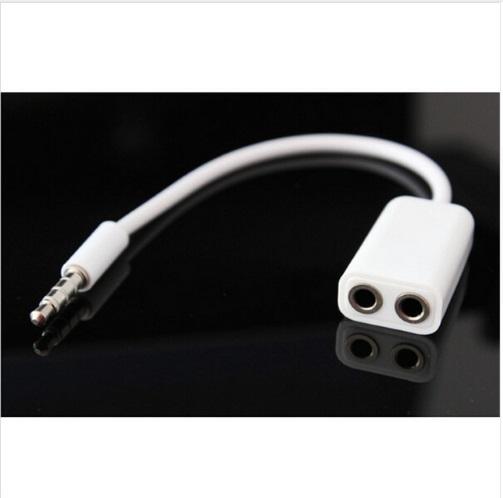 Car-styling 3.5mm Male AUX Jack Splits Dual 3.5mm Female Headphone Audio Adapter Car Cable