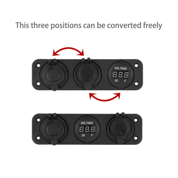 12V Dual Car Cigarette Lighter Socket USB Adapter Charger + Digital Voltmeter YKS Free Shipping