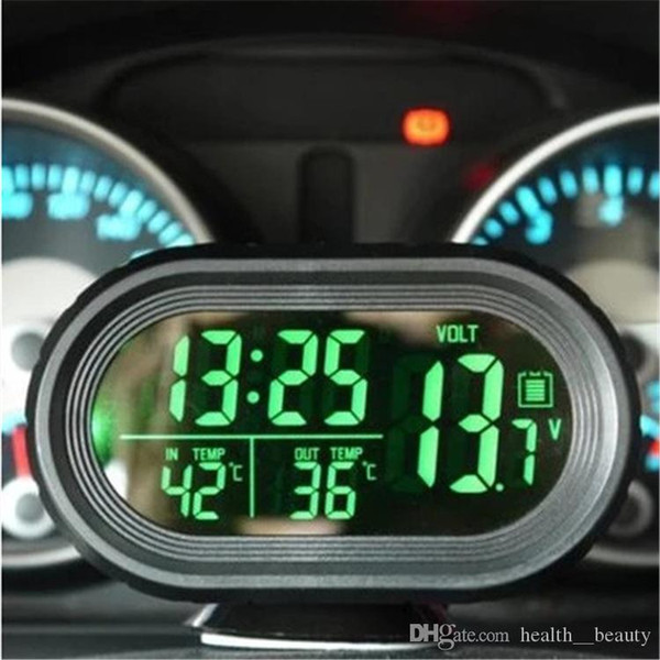 2019 New multi-function temperature electronic clock car internal and external temperature vehicle voltmeter car voltmeter for any vehicle.