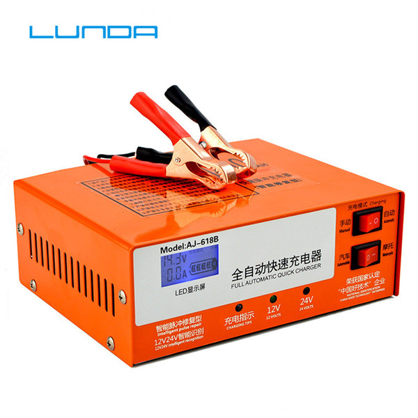 Smart 12V/24V 200AH Electric Car Scooter Motorcycle Battery Charger Intelligent Lead Acid Battery Charger Pulse Repair Type