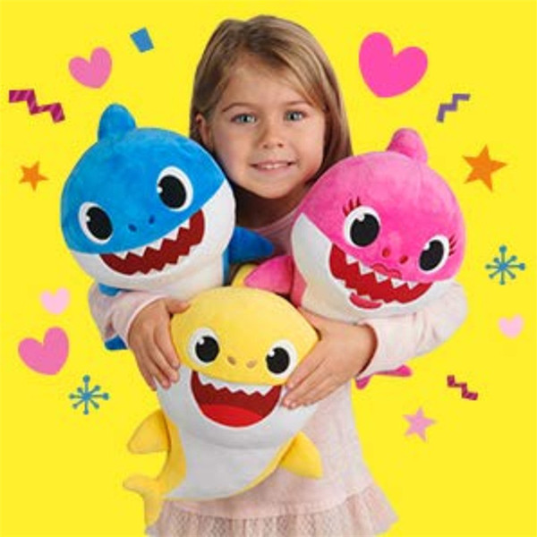 3 Colors 30cm Baby Shark Plush Toys with Music Cartoon Stuffed Lovely Animal Soft Dolls Music Shark Toy Party Favor car