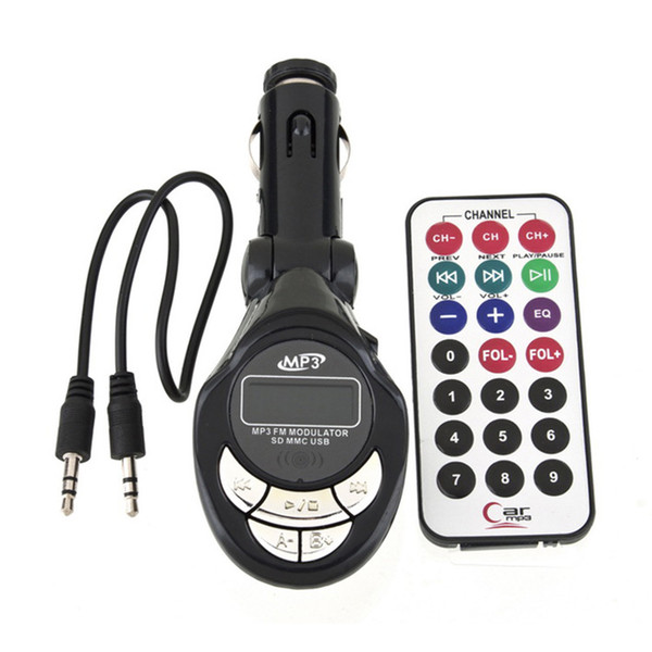 Colorful Car MP3 Player Wireless FM Transmitter LCD USB/SD/MMC/CD Remote Control Foldable Car MP4 MP3 FM Modulator Player