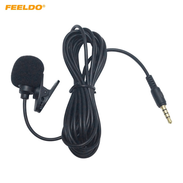 FEELDO Car GPS Microphone Kit Clip Mount For Car Interior Handsfree Calls With 3.5mm Jack and 3M Cable #2275